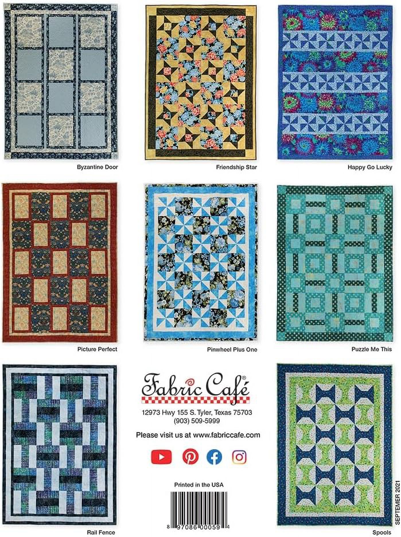 Fiber Café Quick and Easy 3Yard Quilts Pattern, Brown