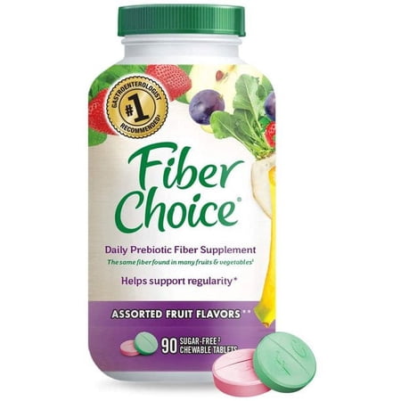 Fiber Choice Daily Prebiotic Fiber Chewable Tablets, Assorted Fruit, 90 Tablets