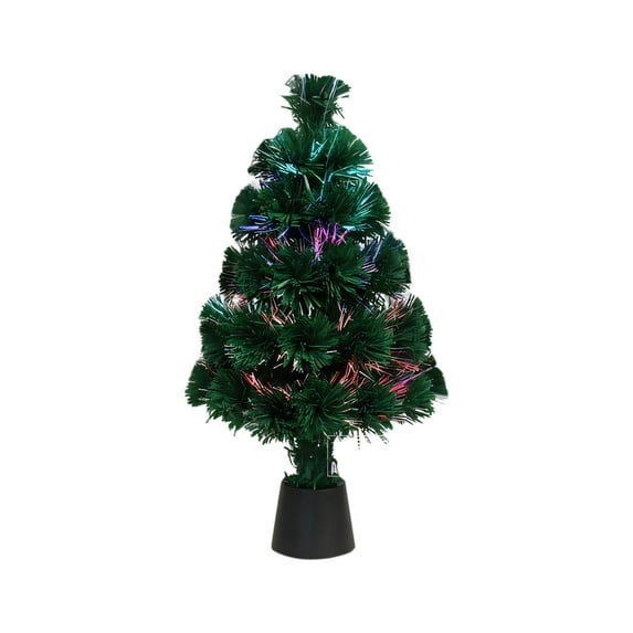 Fiber Christmas Tree Tabletop LED Holiday Decoration Illuminated Mini Christmas Tree for Home and Office Battery Operated Festive Light Display Colorful Holiday Ornament