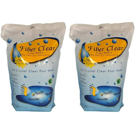 Fiber Clear 4003DC-02 Cellulose Filter Media D.E. Alternative for Swimming Pools, 3-Pounds, 2-Pack
