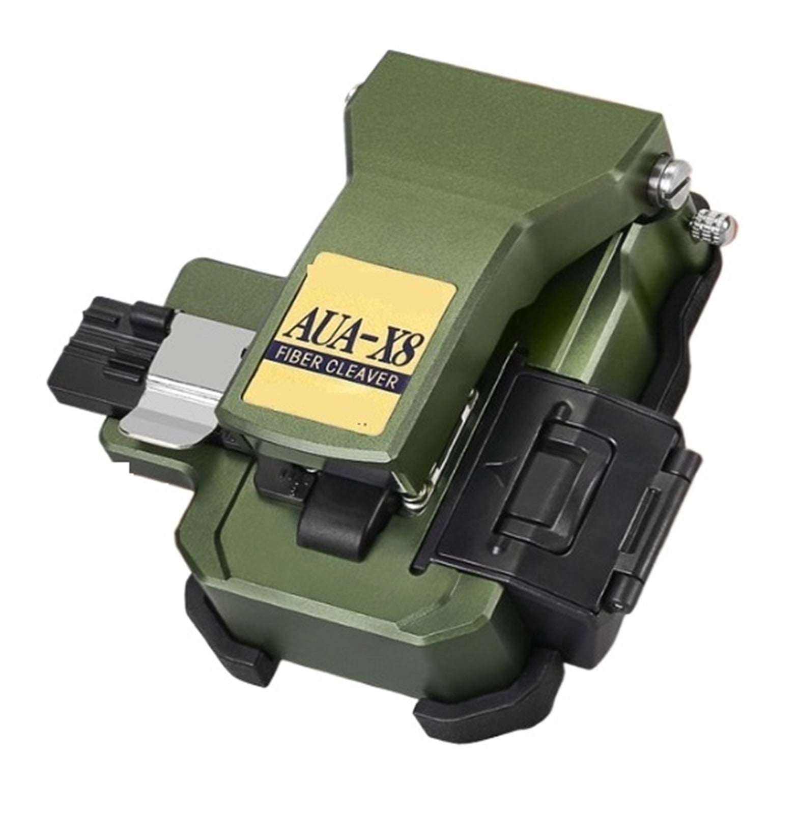 Fiber Cleaver AUA-X8 FTTH Cable Fiber Optic Cutting Knife With waste fiber box Three-in-one clamp slot 24 Surface Blade
--------
,High Precision Cleaves