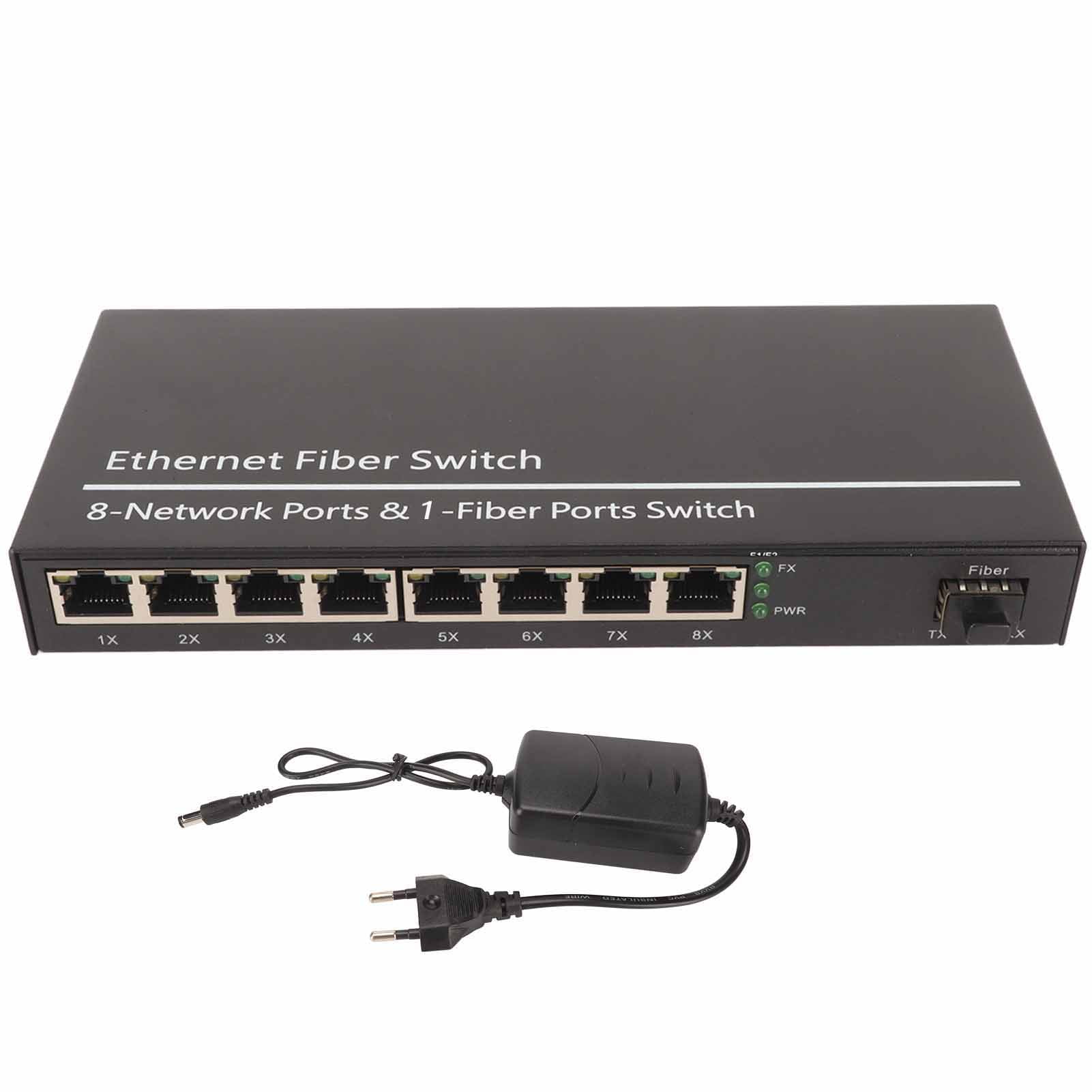 Fiber Ethernet Media Converter 1 Optical Port 8 Electrical Port 10 100 ...