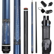 Fiber Glass Pool Cue Stick 58" Billiard Cue Sticks 19oz Professional Competition Low Deflection Pool Sticks with Cue Case 3/8 * 8 Pin Joint 13mm Leather Tip