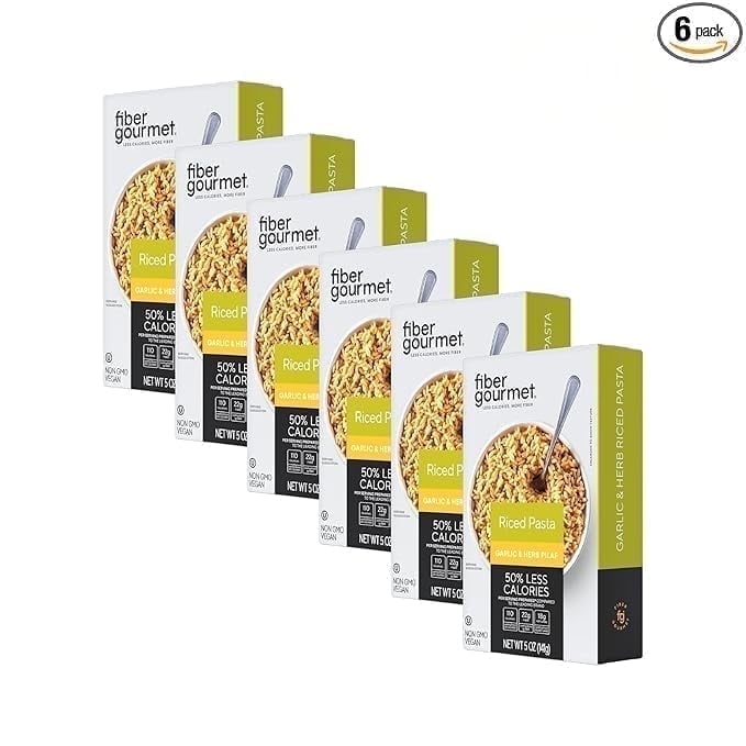 Walmart Black Friday Deals 2025 Fiber Gourmet Garlic & Herb Rice Pilaf Pasta – Fiber Rich Pasta & Low Net Carb Rice Alternative – 5 oz (6-Pack) – Vegan, Low Calorie Dinner, Kosher, Made in Italy