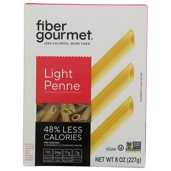 Fiber Gourmet - Pasta Light Penne - 8 OZ, Case of 12