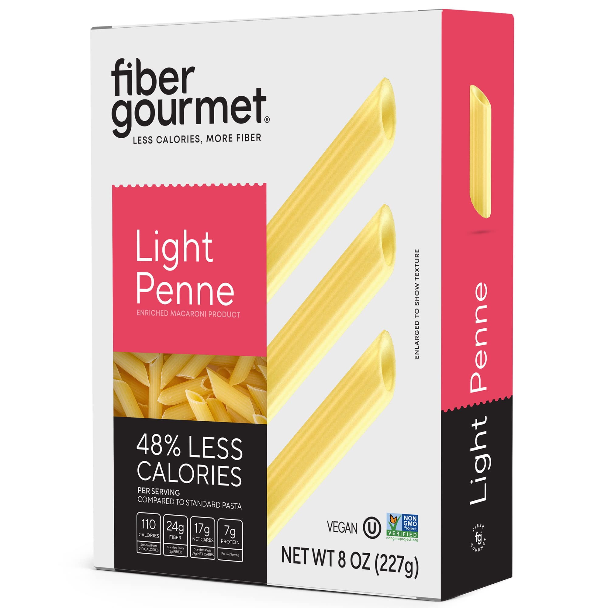 Fiber Gourmet Pasta Light Penne Pasta Low Net Carb, FiberRich, Low