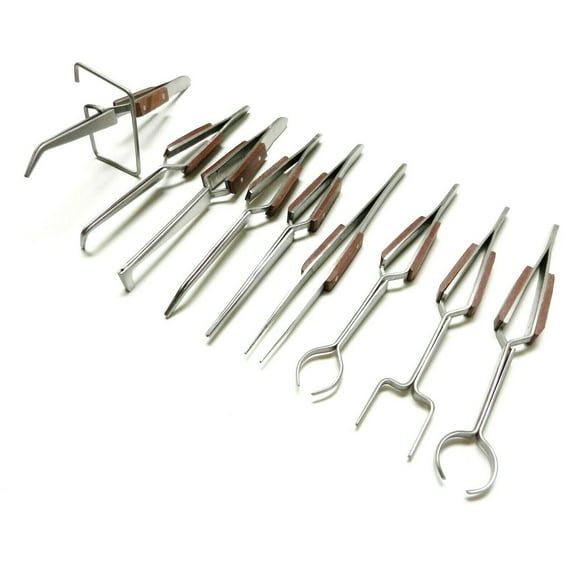 Fiber Grip Tweezers Cross-Locking Soldering All Types Work-holder Tweezer Set -9