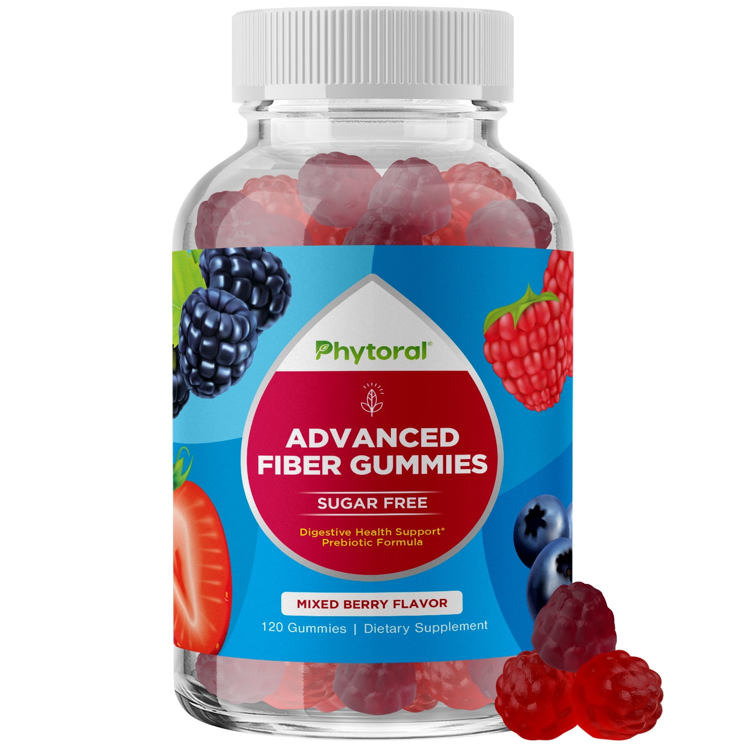 Phytoral Adult Fiber Gummies Prebiotic, High Fiber, Non GMO, Vegan
