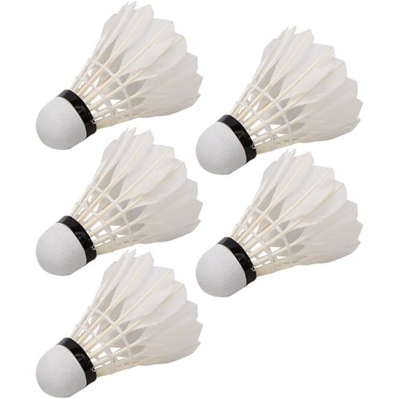 Fiber Hardball Head White Feather, 12 Pack Hight Speed Training Badminton Balls with Great Stability for Indoor Outdoor