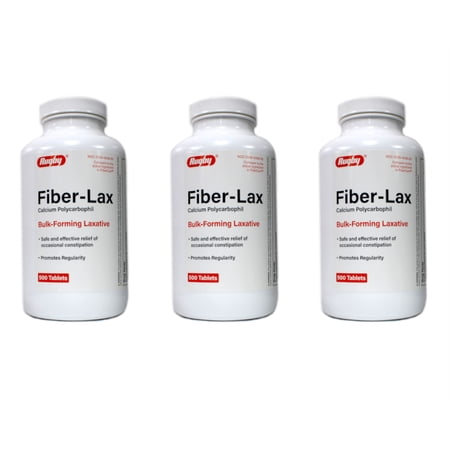 Fiber-Lax 500 Mg Tablets, To Maintain Regularity - 500 Ea, 3 Pack