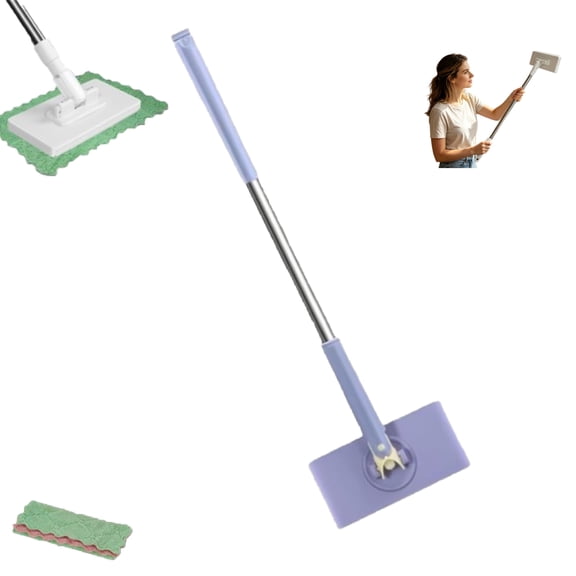 Fiber Lock Mini mop, Convenient Cloth Changing Mini mops,Multifunctional Lazy with One-Click Cloths Attachment for Wet and Dry Disposable Pads(The color of the rag is random.)