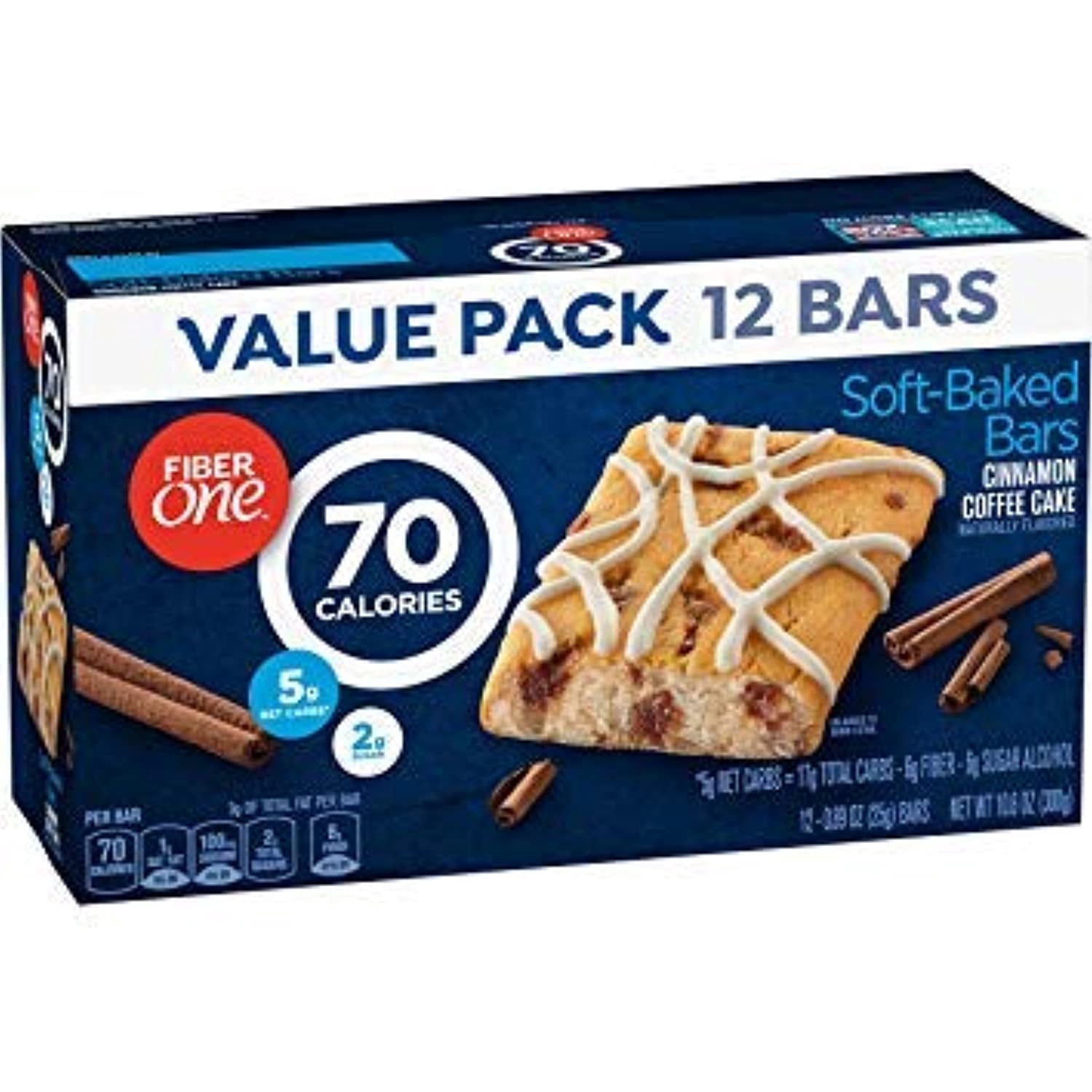 Fiber One 70 Calorie Bar, Cinnamon Coffee Cake - 2 Boxes Of 12 (24 Total)