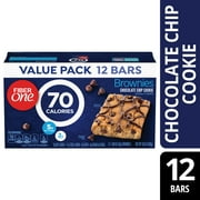 Fiber One 70 Calorie Brownies, Chocolate Chip Cookie, 2g Sugar, Value Pack, 12 Count, 10.6 oz
