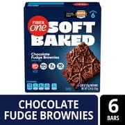 Fiber One Soft Baked Chocolate Fudge Brownies, Fiber Snacks, 6 Ct, 5.34 oz