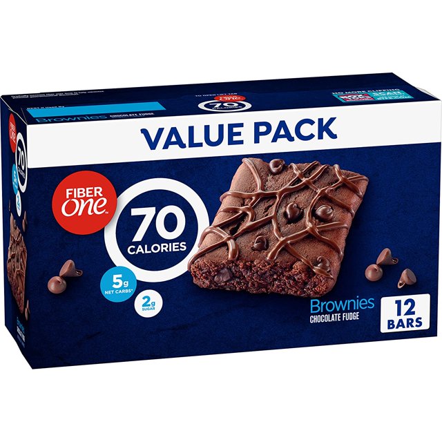 Fiber One 70 Calorie Brownies, Chocolate Fudge, Snack Bars, Value Pack