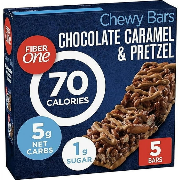 Fiber One 70 Calorie Bars, Chocolate Caramel and Pretzel, 5 Bars