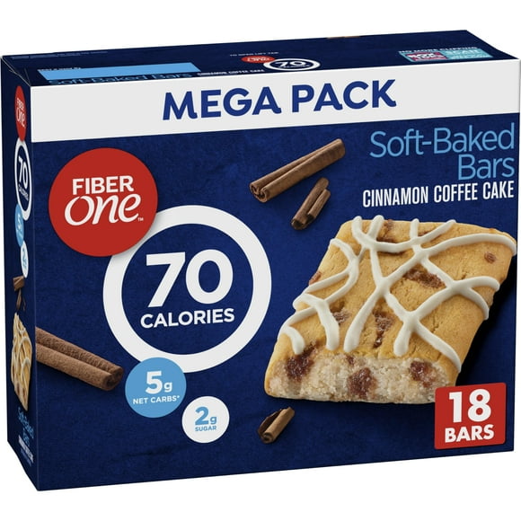 Fiber One 70 Calorie OIF8Soft-Baked Bars, Cinnamon Coffee Cake, 18 ct