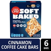 Fiber One Soft Baked Cinnamon Coffee Cake Bars, Fiber Snacks, 6 Ct, 5.34 oz