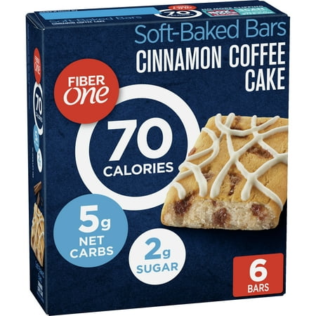 Fiber One 70 Calorie Soft-Baked Bars, Cinnamon Coffee Cake, 6 ct