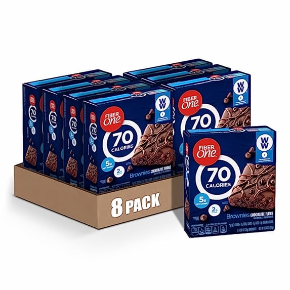 Fiber One Brownies, 70 Calories - Chocolate Fudge - 5.34 oz box (Pack of 8)