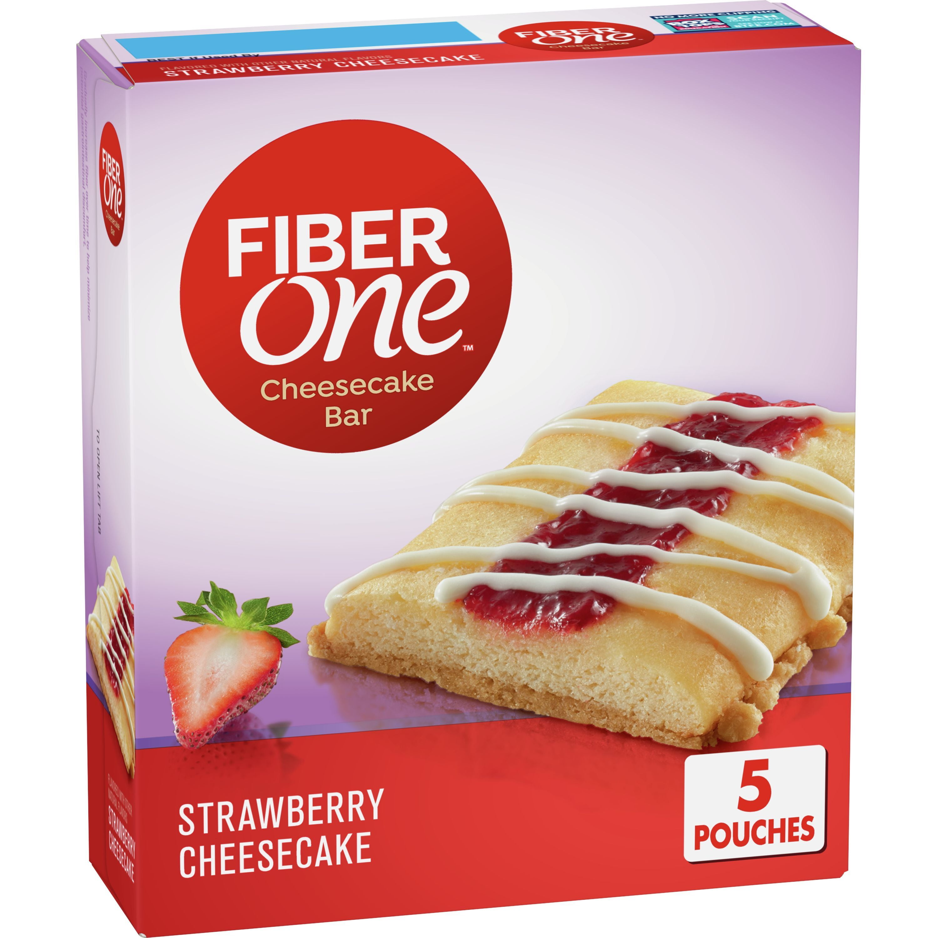 Fiber One Cheesecake Bars, Strawberry Cheesecake, Snack Bars, 6.75 oz