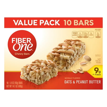 Fiber One Chewy Oats & Peanut Butter Bars, 14.1 oz, 5pk