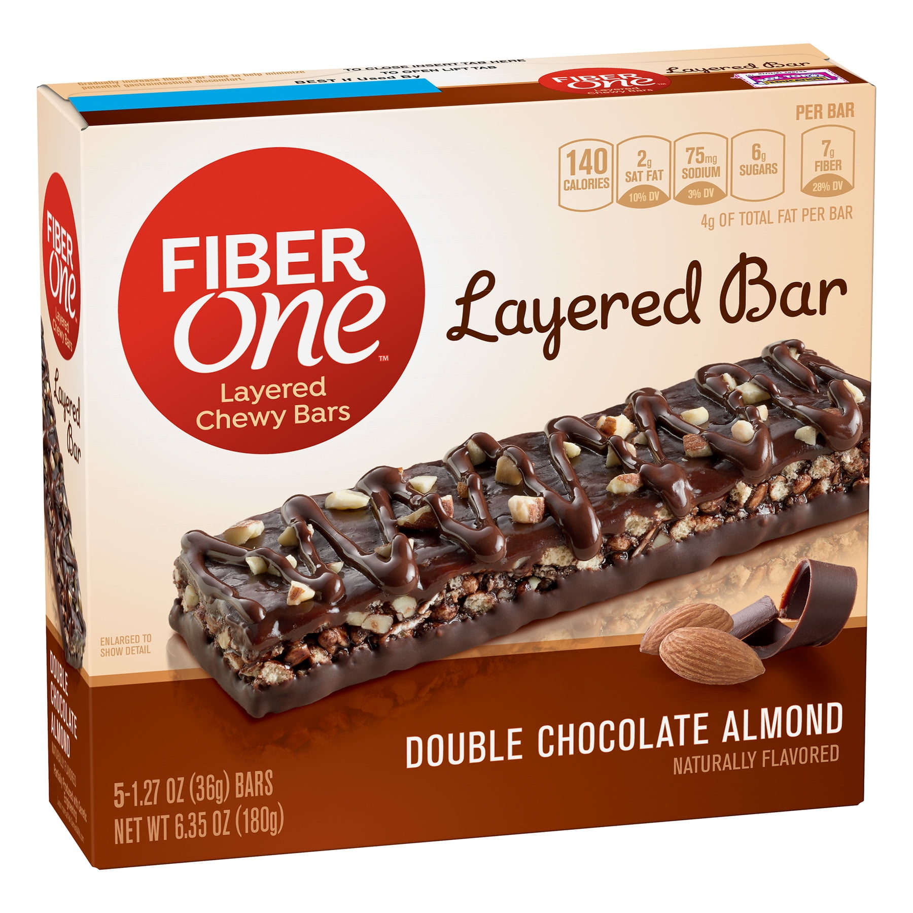 Fiber One Double Chocolate Almond Layered Chewy Bars, 6.35 oz