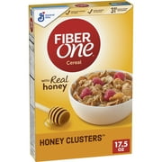 Fiber One Honey Clusters Breakfast Cereal, Fiber Cereal Made with Whole Grain, 17.5 oz