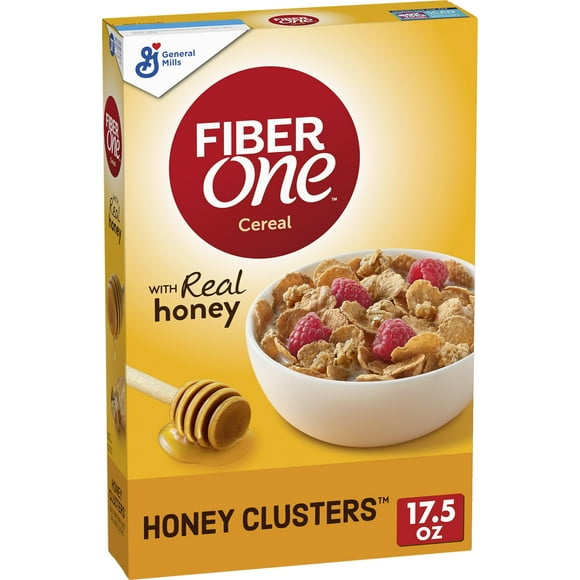 Fiber One Honey Clusters OIF8Breakfast Cereal, Fiber Cereal Made with Whole Grain, 17.5 oz