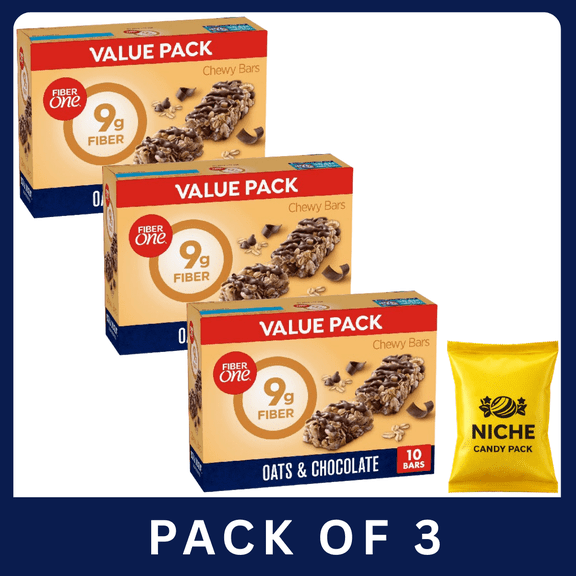 Fiber One Oats & Chocolate Chewy Bars - 10ct/14.1oz-3 pack-with candy pack