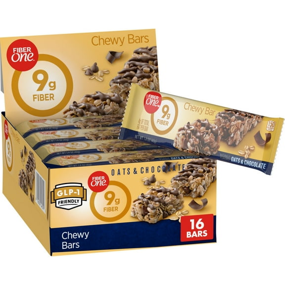 Fiber One Oats & Chocolate Chewy Bars, 16 Count