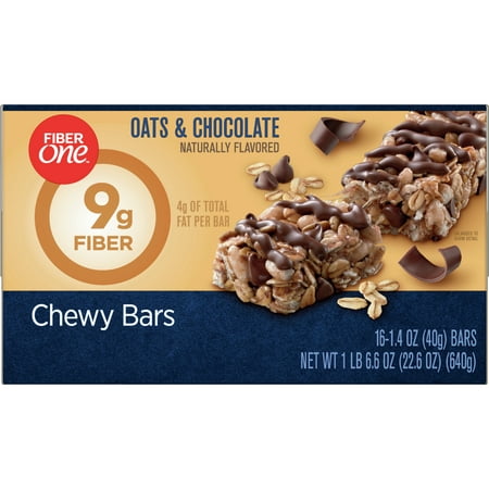 Fiber One Oats & Chocolate Chewy Bars, 16 Count