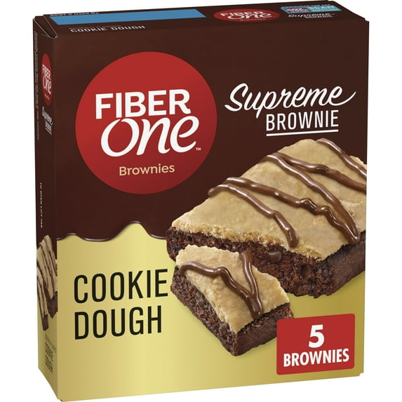 Fiber One Supreme Brownies, Cookie Dough, Snack Bars, 1.13 oz, 5 ct