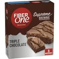 thumbnail image 1 of Fiber One Supreme Brownies, Triple Chocolate, Snack Bars, 1.13 oz, 5 ct, 1 of 8