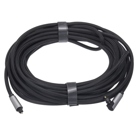 Fiber Optic Audio Cable Braided Digital Audio Optic Cable Nylon Metal Shell 32.8Ft for DVD Black