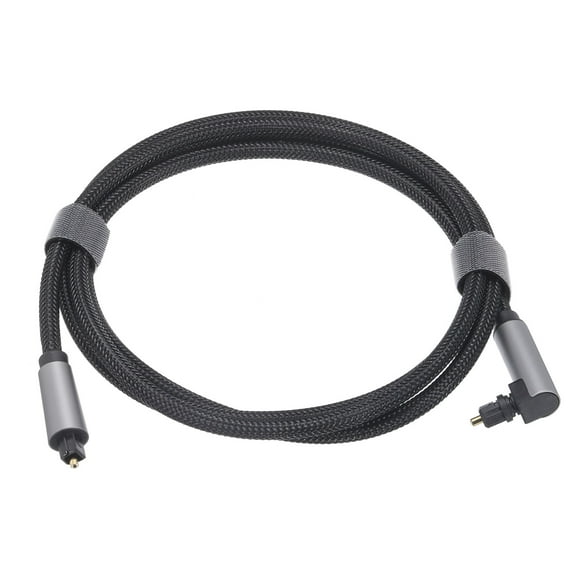 Fiber Optic Audio Cable Braided Digital Audio Optic Cable Nylon Metal Shell 4.9Ft for Stereo Black