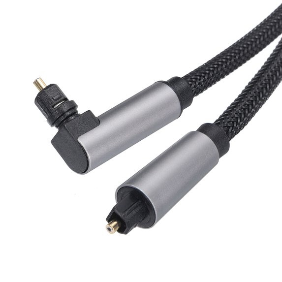 Fiber Optic Audio Cable Braided Digital Audio Optic Cable Nylon Metal Shell 9.8Ft for Stereo Black