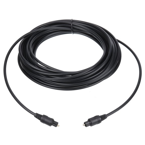 Uxcell Fiber Optic Audio Cable Digital Optic Cable 23.6FT TOS Optical Link Plastic Straight for TV DVD Black