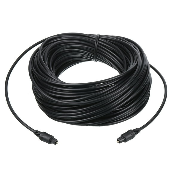 Fiber Optic Audio Cable Digital Optic Cable 49.2FT TOS Optical Link Plastic Straight,for TV DVD Black