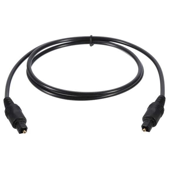 Uxcell Fiber Optic Audio Cable Digital Optic Cable 5.9FT TOS Optical Link Plastic Straight for TV DVD Black