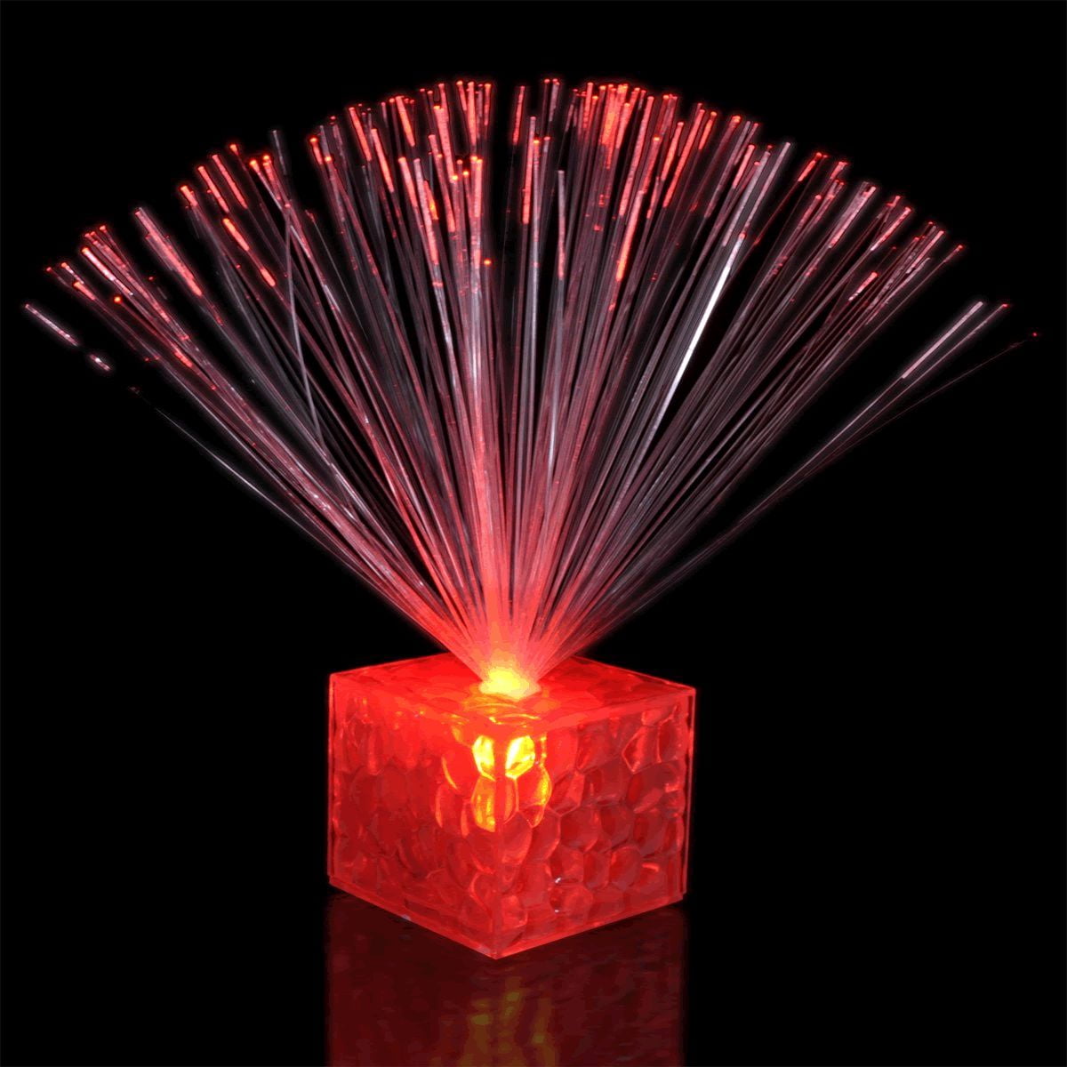 Fiber Optic Centerpiece with Small Clear Red Base