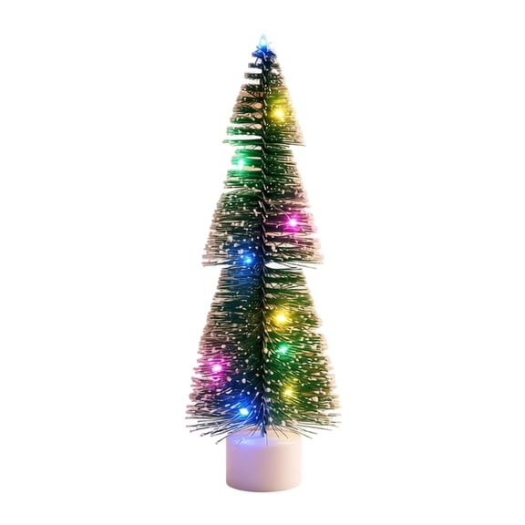 Fiber Optic Christmas Tree with Colorful Glowing Lights, Mini Tabletop Size, Multicolor, for Home and Office Desk, Artificial Christmas Decoration