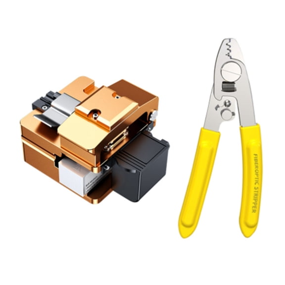 Fiber Optic Cleaver Three-Port Fideroptic Stripper High Fiber Cold Connection Cutter for 0.25/0.9/3.0mm Cables