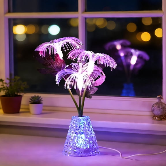 Fiber Optic Firework Lamp, Color Changing LED Light, USB & Battery Powered Decor Lamp for Bedroom Bar Coffee Shop Wedding Decor, Gift for Women on Birthday Christmas Valentines Mothers Day