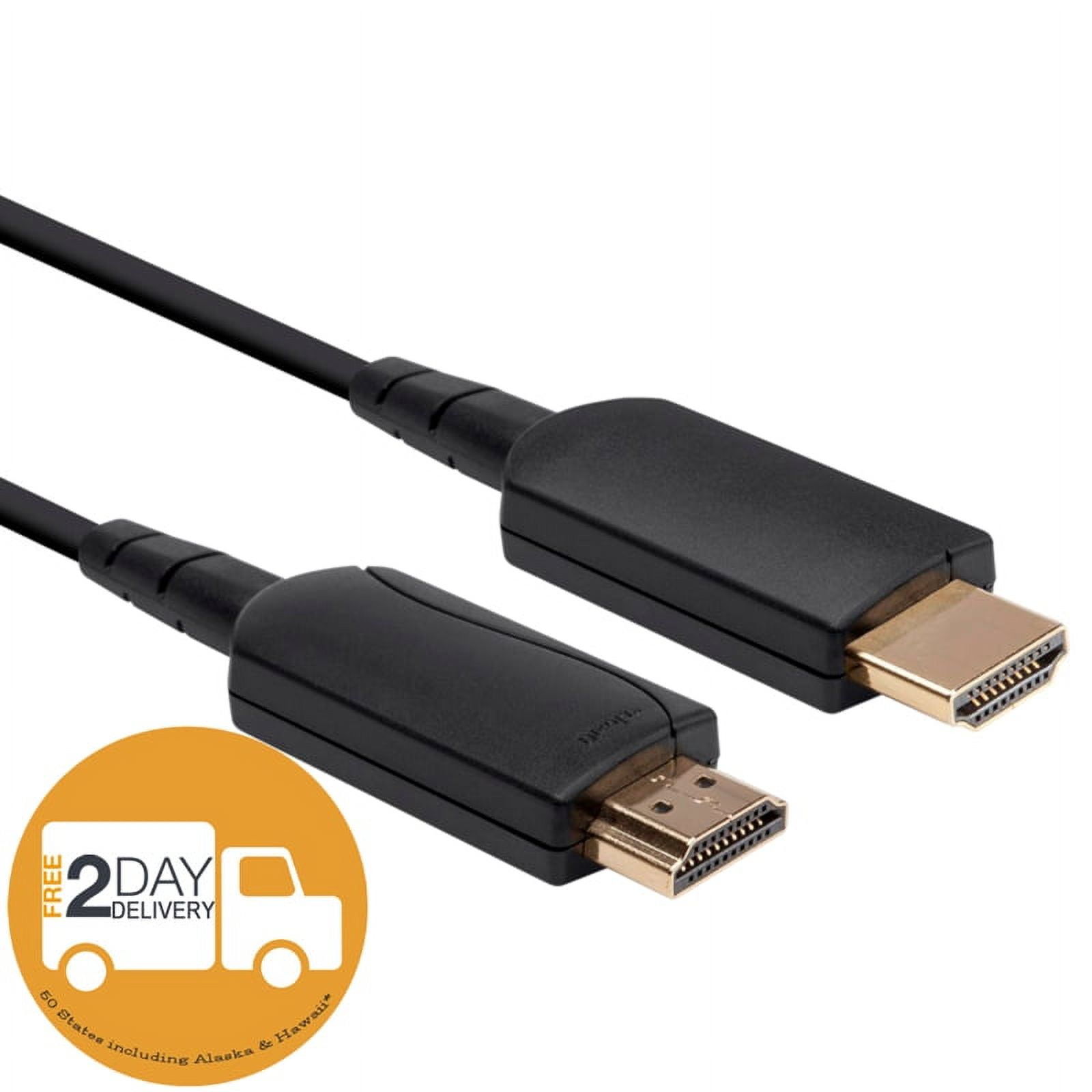 Fiber Optic HDMI Cable 50ft 4k at 60Hz UHD 18Gbps High Speed Slim and Flexible AOC