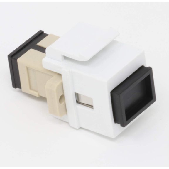 Fiber Optic Keystone Coupler Jack SC Simplex Multimode - White