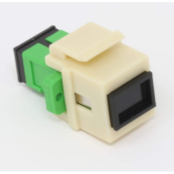 Fiber Optic Keystone Coupler Jack SC Simplex Singlemode APC - Ivory