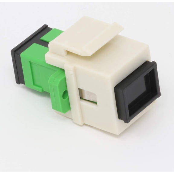 Fiber Optic Keystone Coupler Jack SC Simplex Singlemode APC - Light Almond