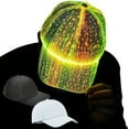 thumbnail image 1 of Fiber Optic LED Baseball Cap | 7 Color Luminous Glowing Hat | USB Rechargeable | Adjustable Unisex Design | Light Up Party Event Cap | Polyester Material | 1 Pack | 7x13cm, 1 of 9