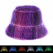 Fiber Optic LED Bucket Hat for Women & Men - 7 Colors - Light Up Hat - Rave Accessory - Festival Gear - Party Hat - Wedding Hat - Mardi Gras - USB Rechargeable - Black